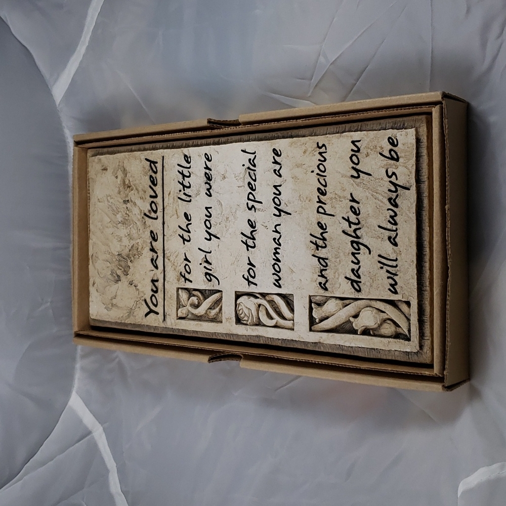 RK Productions Inc. Hand Cast Stone Plaque 10x5" You are Loved Daughter …